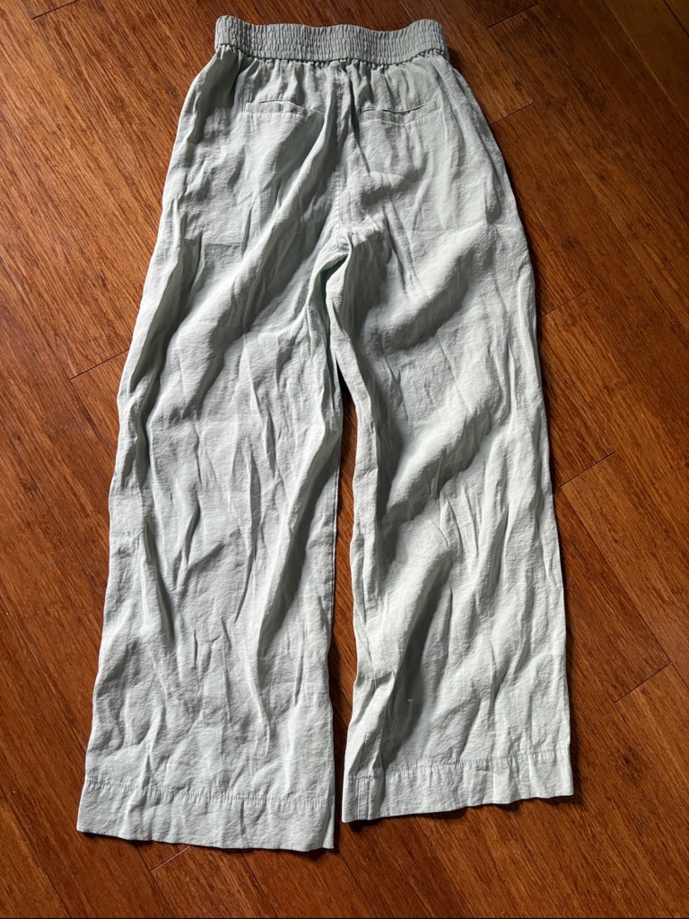 Madewell women’s Light Sage Wide Leg pants - small tall - elastic waist - Picture 4 of 5